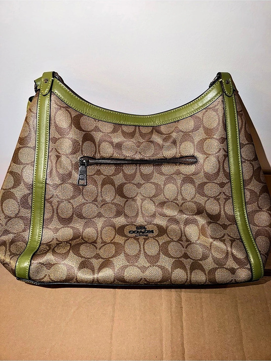 Coach Handbags - Coach Signature Bag + Matching Green Wallet Set